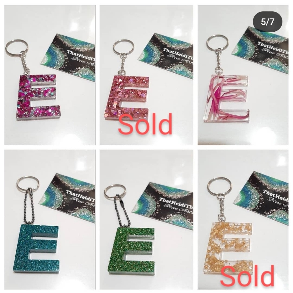 Bag charm Keychain Letter E